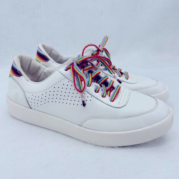 Hush Puppies Charlie Pride Court Sneakers Rainbow Women’s size 6.5 Leather - Picture 1 of 9